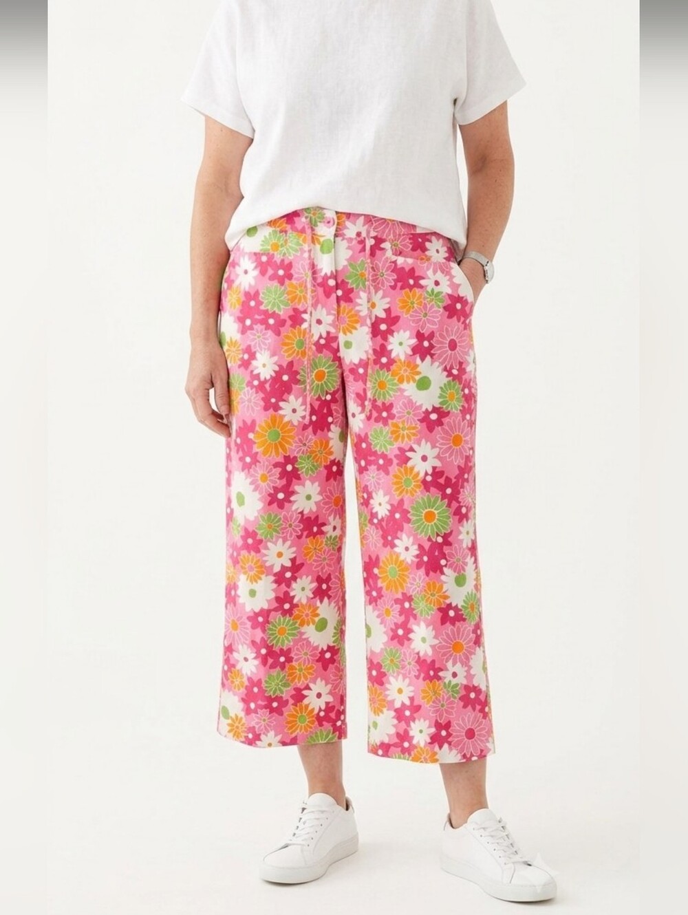 Sag Harbor Sport Women’s Pink Floral Y2k Retro Ankle Pants 10